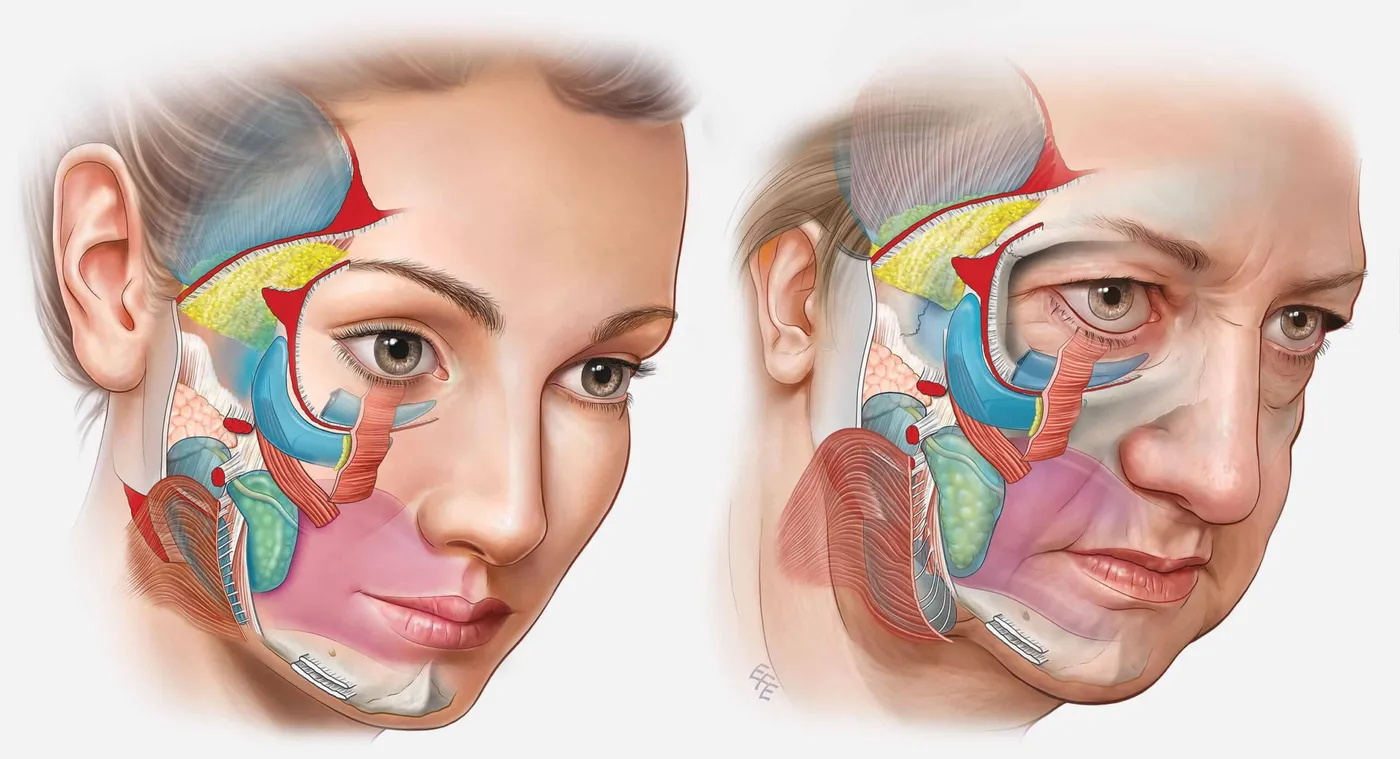Facelift and rejuvenation of the facial structures